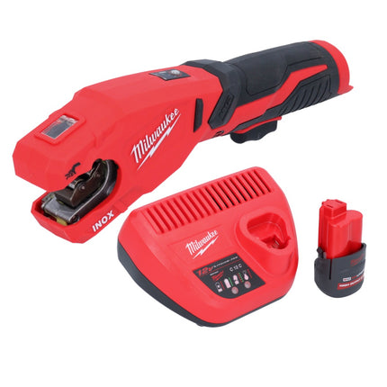 Milwaukee M12 PCSS-251 Coupe-tubes inox sans fil 12 V 12 - 28 mm + 1x batterie 2,5 Ah + chargeur