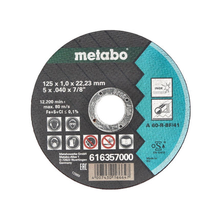 Metabo WE 15-125 Quick Meuleuse d'angle 1550 W 125 mm + 10x disque à tronçonner