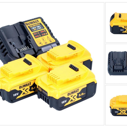 DeWalt DCB 1104 P3 Kit de démarrage sans fil 12 V / 18 V 3x batterie 5,0 Ah + chargeur DCB 1104