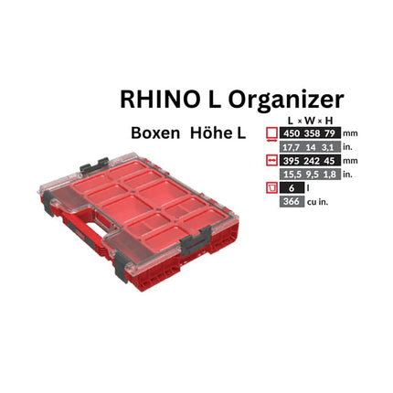 Toolbrothers RHINO L Organizer ULTRA hauteur L boîtes 6 l IP54 avec boîtes amovibles