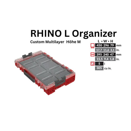 Toolbrothers RHINO L Organizer ULTRA Hauteur M Custom Multilayer 5 l IP54