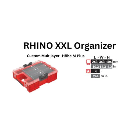 Toolbrothers RHINO XXL Organizer ULTRA Hauteur M+ Custom Multilayer 4 l IP66