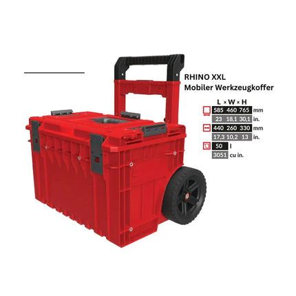Toolbrothers RHINO XXL Cart Plus ULTRA - Mallette à outils mobile 52 l IP66 avec double poignée télescopique