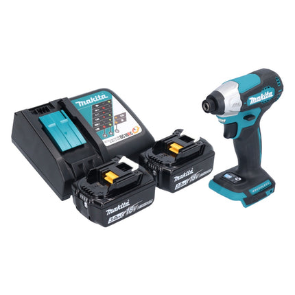 Makita DTD 157 RF Clé à choc sans fil 18 V 140 Nm 1/4'' Brushless + 2x batterie 3,0 Ah + chargeur