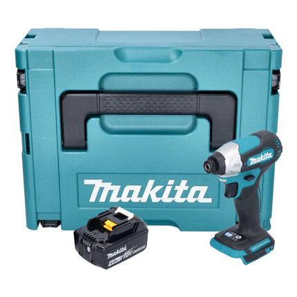 Makita DTD 157 M1J Clé à choc sans fil 18 V 140 Nm 1/4'' Brushless + 1x batterie 4,0 Ah + Makpac - sans chargeur