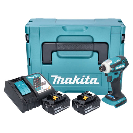 Makita DTD 172 RTJ visseuse à chocs sans fil 18 V 180 Nm 1/4'' sans balais + 2x batterie 5,0 Ah + chargeur + Makpac