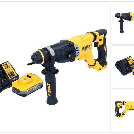 DeWalt DCH 263 H1 Marteau perforateur burineur sans fil 18 V 3 J SDS Plus Brushless + 1x Powerstack Batterie 5,0 Ah + Ladegert