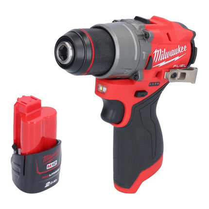 Milwaukee M12 FPD2-201 Perceuse-visseuse à percussion sans fil 12 V 45 Nm Brushless + 1x batterie 2,0 Ah - sans chargeur