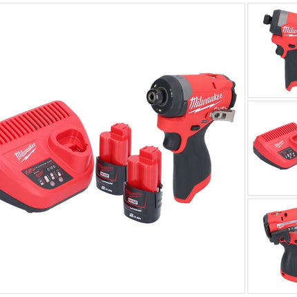 Clé à chocs sans fil Milwaukee M12 FID2-202 12 V 170 Nm 1/4" brushless + 2x batteries 2,0 Ah + chargeur