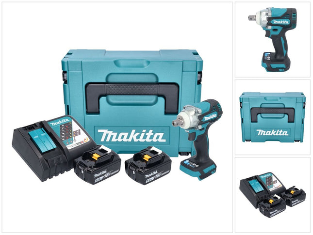 Makita DTW 301 RTJ Clé à choc sans fil 18 V 330 Nm 1/2" Brushless + 2x batterie 5,0 Ah + chargeur + Makpac