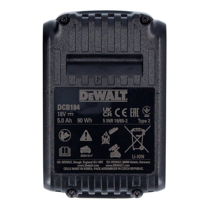 DeWalt DCB 184 P4 Pack de batteries 18 V 5,0 Ah / 5000 mAh 4 pcs. Batterie XR Li-Ion - avec indicateur de charge