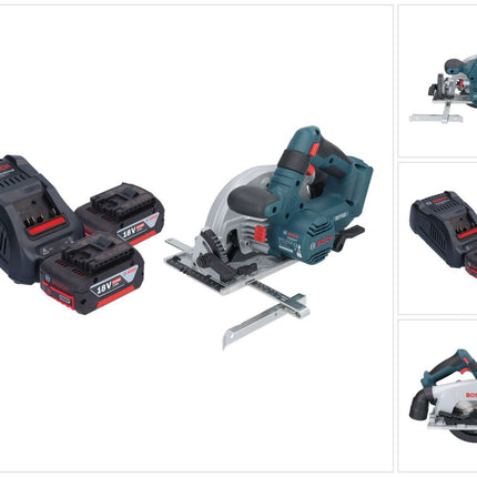 Bosch GKS 18V-57-2 Scie circulaire sans fil professionnelle 18 V 165 mm sans balais + 2 batteries 6,0 Ah + chargeur