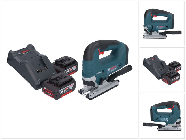 Bosch GST 18V-125 B Professional Scie sauteuse sans fil 18 V 125 mm Brushless + 2x batterie 4,0 Ah + chargeur