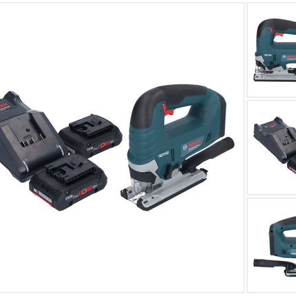 Bosch GST 18V-125 B Professional Scie sauteuse sans fil 18 V 125 mm Brushless + 2x batterie ProCORE 4,0 Ah + chargeur