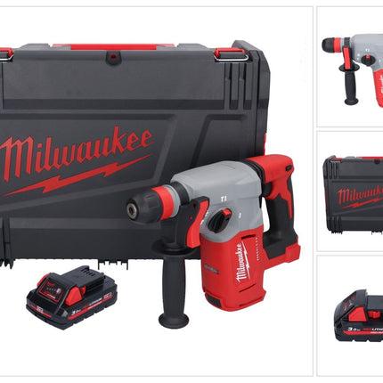 Milwaukee M18 BLHX-301X Marteau perforateur burineur sans fil 18 V 2,3 J Brushless + 1x Batterie 3,0 Ah + HD-Box - ohne Ladegert