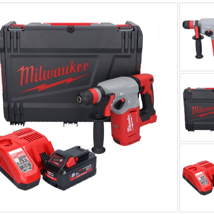Milwaukee M18 BLHX-801X Marteau perforateur burineur sans fil 18 V 2,3 J Brushless + 1x Batterie 8,0 Ah + Ladegert + HD-Box