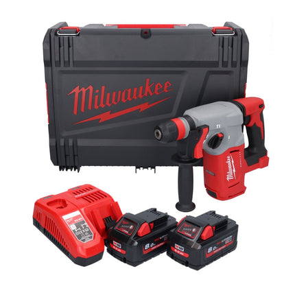 Milwaukee M18 BLHX-802X Marteau perforateur burineur sans fil 18 V 2,3 J Brushless + 2x Batterie 8,0 Ah + Ladegert + HD-Box