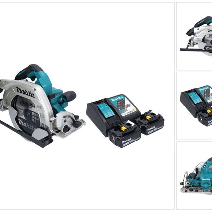 Makita DHS 900 RT2U scie circulaire portative sans fil 36 V ( 2x 18 V ) 235 mm Brushless + 2x batterie 5,0 Ah + chargeur + adaptateur Bluetooth