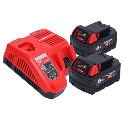 Milwaukee M18 FRAD2-502 perceuse d'angle sans fil 18 V 122 Nm Brushless + 2x batterie rechargeable 5,0 Ah + kit chargeur