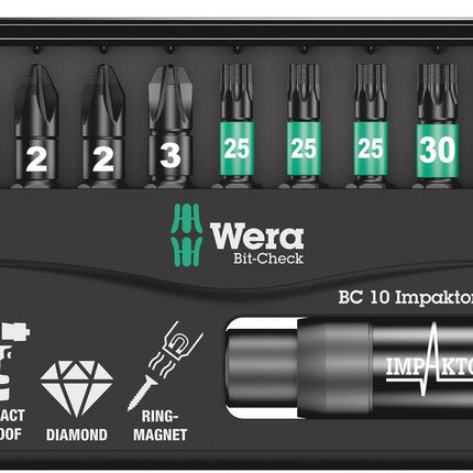WERA Assortiment d'embouts Bit-Check 10 Impaktor 1 10 pièces ( 4000829046 )