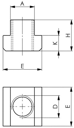 Rainure en T AMF (DIN 508) norme d'usine Rainure en T 14 mm M8 ( 4000603161 )