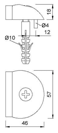 KWS Butoir de porte 2001.31 hauteur 18 mm ( 3000258199 )