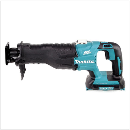 Makita DJR 360 PTJ Scie récipro sans fil 2x 18 V avec boîtier + 2x Batteries BL 1850 5,0 Ah + Double Chargeur
