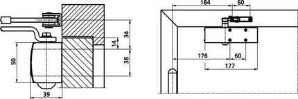 GEZE Ferme-porte TS 3000 V Montage normal côté paumelles ( 3000255081 )