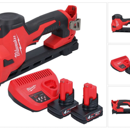Milwaukee M12 BCST-402 Agrafeuse sans fil 12 V 19 x 25,4 mm + 2x batterie 4,0 Ah + chargeur