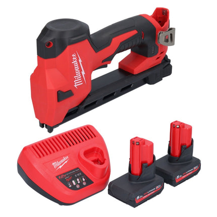 Milwaukee M12 BCST-502 Agrafeuse sans fil 12 V 19 x 25,4 mm + 2x batterie 5,0 Ah + chargeur