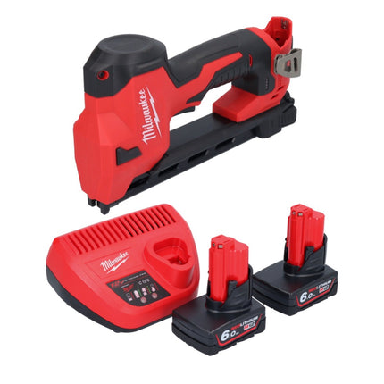 Milwaukee M12 BCST-602 Agrafeuse sans fil 12 V 19 x 25,4 mm + 2x batterie 6,0 Ah + chargeur