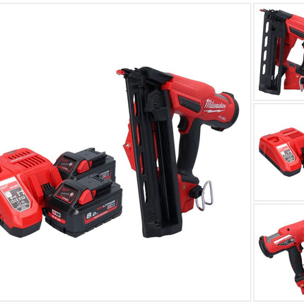 Milwaukee M18 FN16GA-802 Cloueur sans fil 18 V 32 - 64 mm Brushless + 2x batterie 8,0 Ah + chargeur
