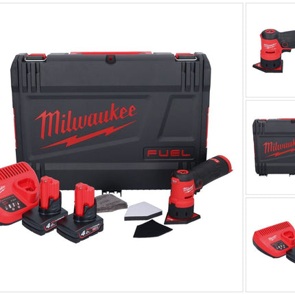 Meuleuse à pointes sur batterie Milwaukee M12 FDSS-402X 12 V 88,8 x 63,5 mm sans balais + 2x batterie 4,0 Ah + chargeur + boîtier HD