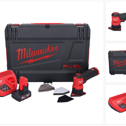 Meuleuse à pointes sur batterie Milwaukee M12 FDSS-601X 12 V 88,8 x 63,5 mm sans balais + 1x batterie 6,0 Ah + chargeur + boîtier HD