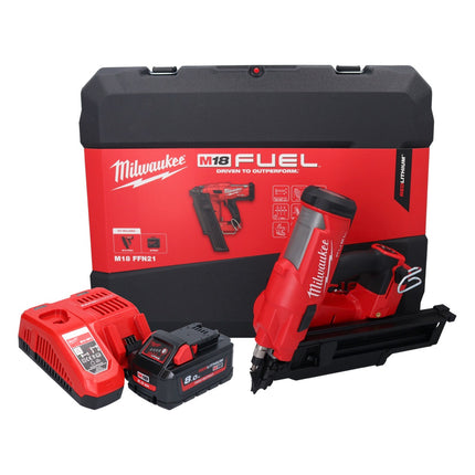 Milwaukee M18 FFN21-801C Cloueur sans fil 18 V 50 - 90 mm Brushless + 1x batterie 8,0 Ah + chargeur + coffret