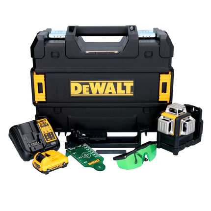 Dewalt DCE 089 D1G laser multilignes sans fil 12 V 3x 360 grn + 1x batterie 2,0 Ah + chargeur + TSTAK