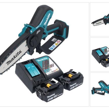 Makita DUC 150 RF201 Tronçonneuse sans fil 18 V 15 cm Brushless + 2x batterie 3,0 Ah + chargeur
