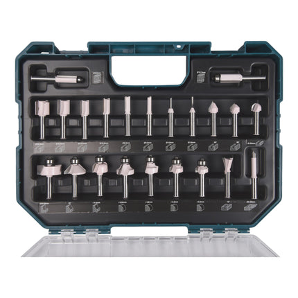 Makita Frser Set ( D-74778 ) 22 pcs. 8 mm tige pour la construction de meubles, la menuiserie, l'ébénisterie et le bricolage